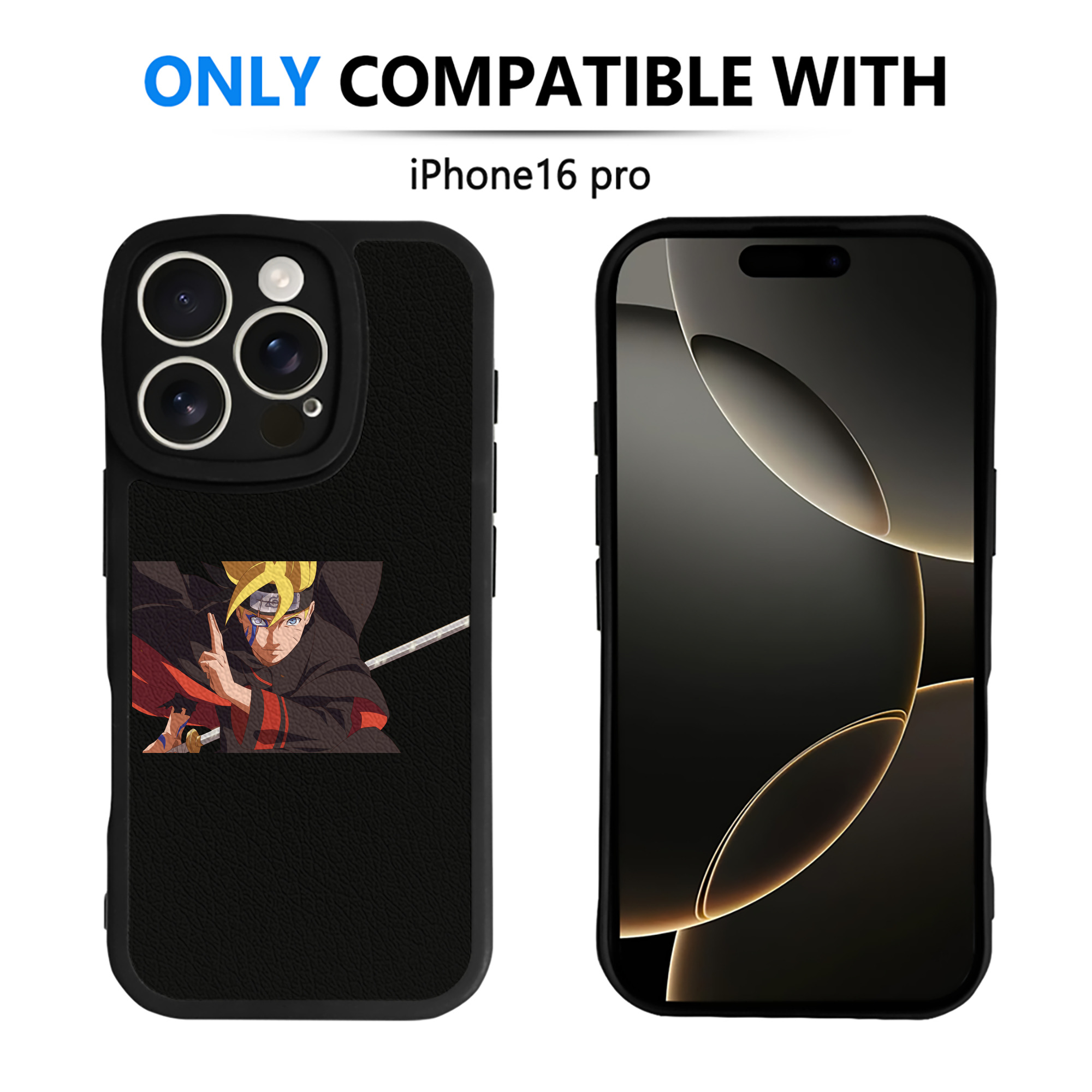 （画像用） NARUTO -ナルト- うずまき ボルト Uzumaki Boruto 【iPhone 16シリーズ対応】シリコンスマホケース（レザー調） 材質：シリコン